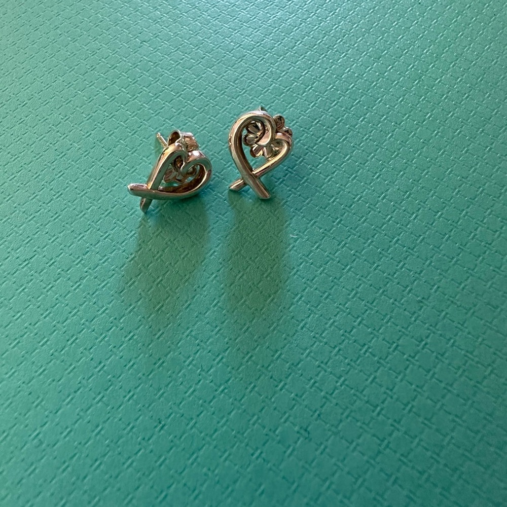 Tiffany’s sterling silver open heart earrings